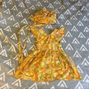 VINTAGE - Cotton Sundress with Bonnet - Sz 18mo